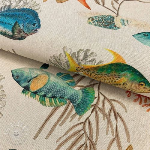 Dekoračná látka Linenlook premium Reef Fish digital print