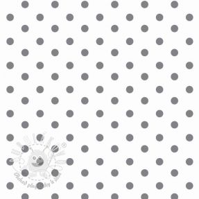 Bavlnená látka Dots white/grey