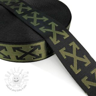 Popruh 3,5 cm Cross olive