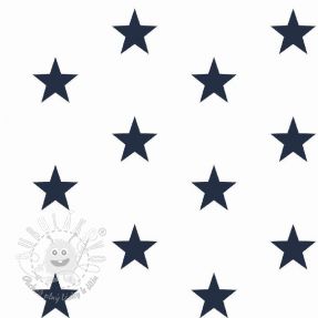 Bavlnená látka Stars white/navy