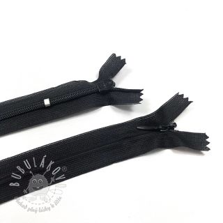 Zips krytý nedeliteľný 25 cm black