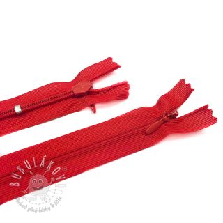 Zips krytý nedeliteľný 25 cm red