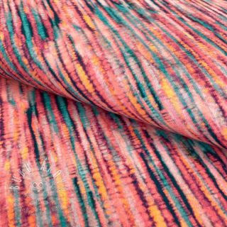 Úplet GOTS Colourful batik rose digital print