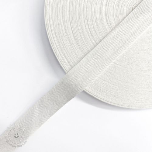 Keprová stuha bavlnená 25 mm white