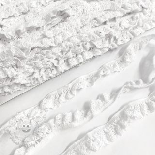Bavlnená čipka elastická white