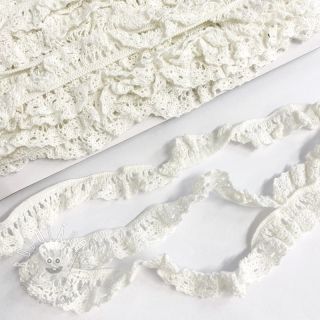 Bavlnená čipka elastická off white