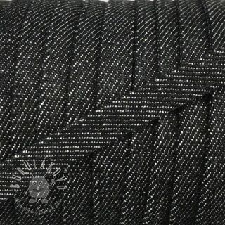 Bavlnená šnúra plochá 10 mm Denim black