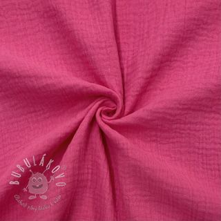 Dvojitá gázovina/mušelín fuchsia GOTS