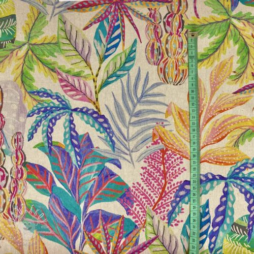 Dekoračná látka Linenlook Colourful painted jungle digital print