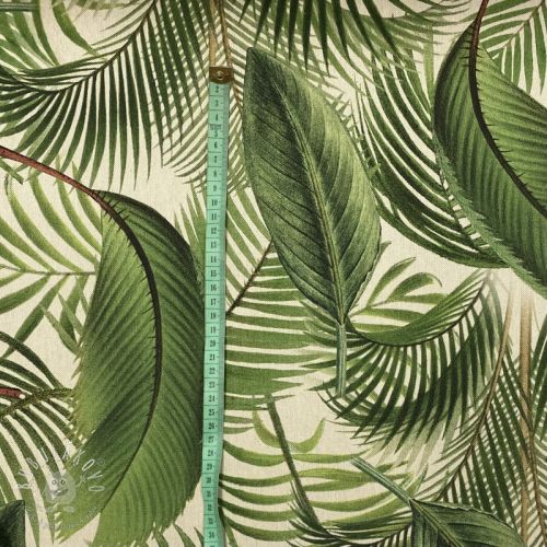 Dekoračná látka Linenlook Palm leaf junglee digital print