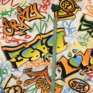 Dekoračná látka premium Graffiti street art