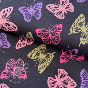 Úplet Butterfly glitter indigo melange