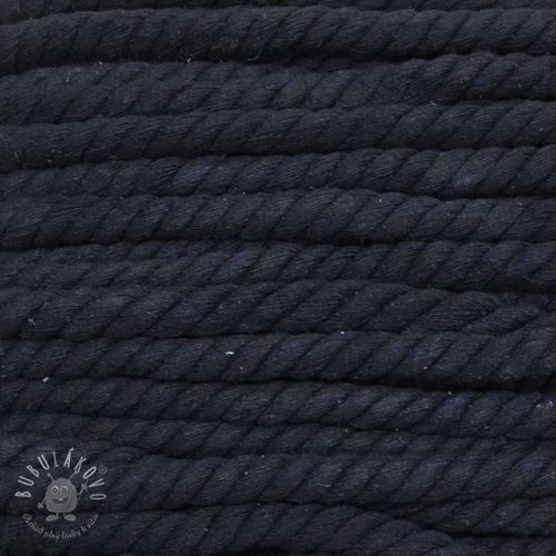 Bavlnená šnúra točená 12 mm modrá tmavá